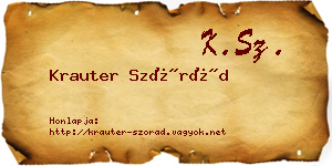 Krauter Szórád névjegykártya